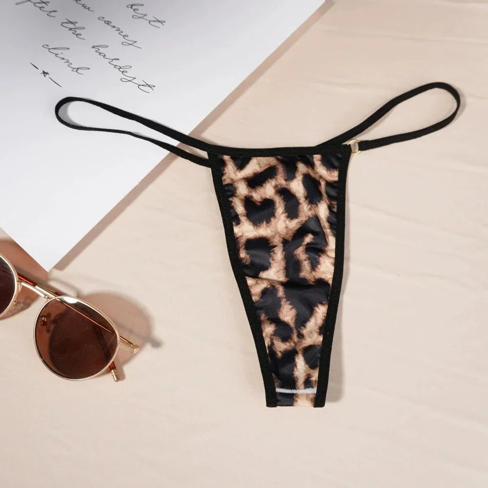 Leopardí tanga ženy tištěné mini spodní prádlo sexy dámské T-back kalhotky s nízkým pasem bikiny spodní část dámské kalhotky