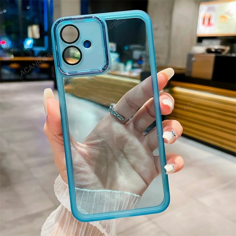 Silikonové pouzdro pro Motorola Moto G54 5G G34 G24 G14 G85 G60 G32 Edge 40 Neo 50 Fusion Pro, průhledné, s motivem fotoaparátu