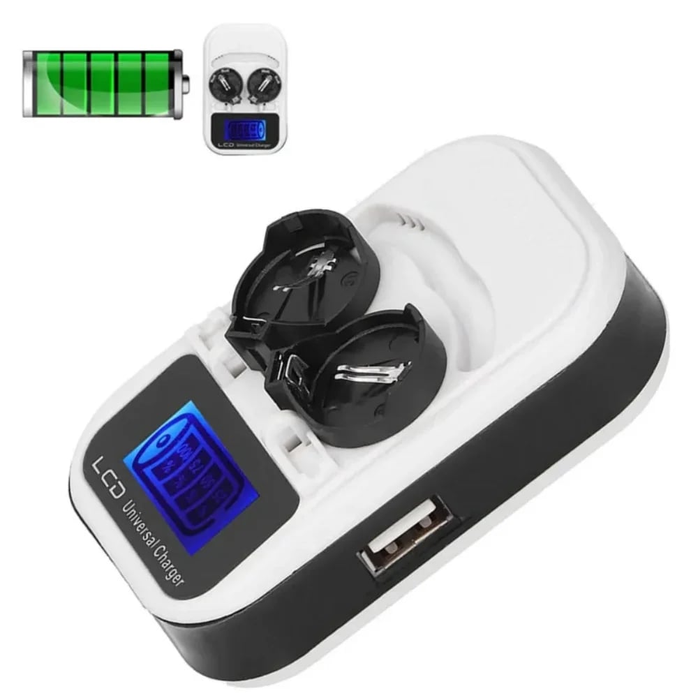 Nabíječka baterií s LCD displejem pro LIR2016 2025 2032 ML2016 2025 2032 knoflíkové baterie USB multifunkční nabíjecí zařízení