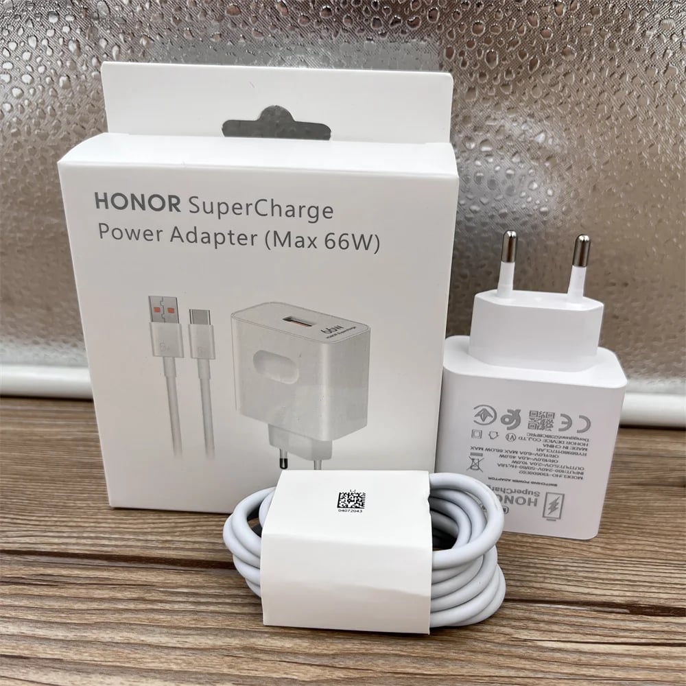 Originální rychlonabíječka Honor 66W EU Supercharge s rychlonabíječkou, napájecí adaptér 1m 6A typu C pro Honor 60 70 80 90 100 Pro Magic 5 6 7