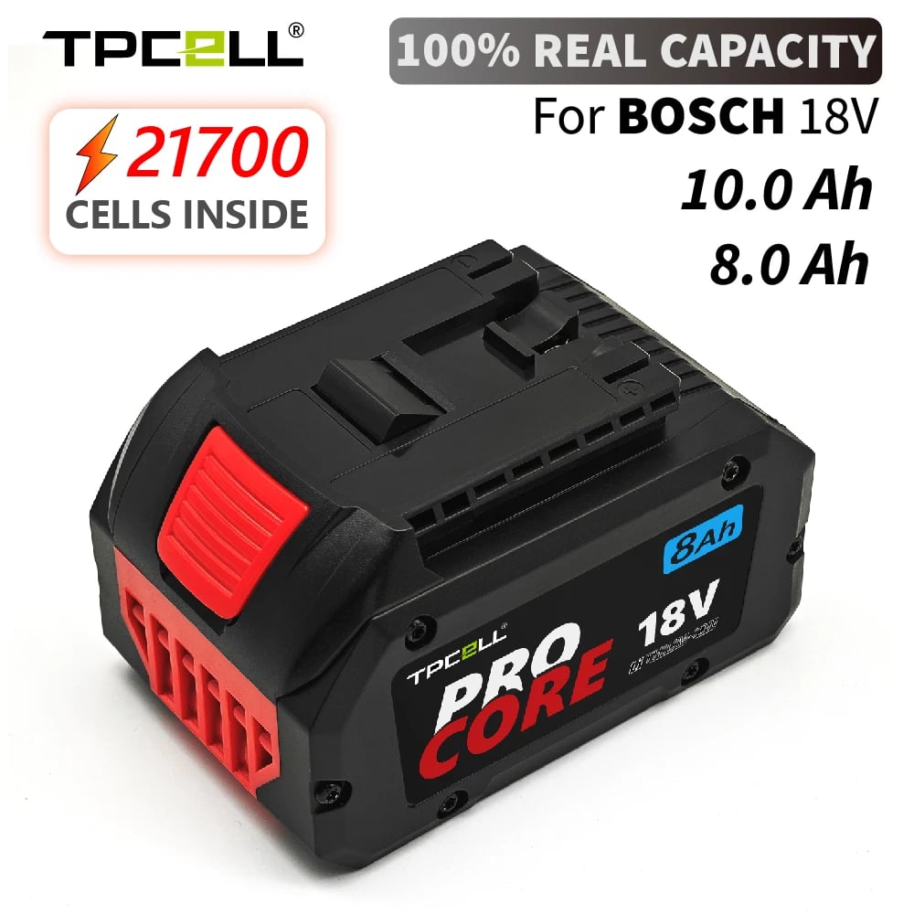 TPCELL 8AH/10AH pro BOSCH Professional 18V 21700 Baterie ProCORE 18V Li-ion Náhrada za BAT609 BAT618 s BMS