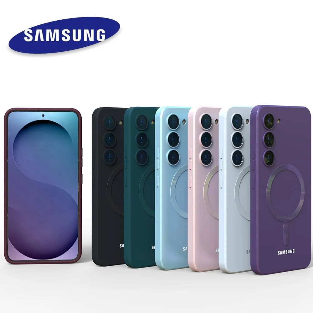 For Samsung Galaxy S25 FE Magsafe Magnetic Case S25 S24 S23 S22 S21 Ultra Plus FE A17 A56 A55 A54 Soft Silicone Phone Back Cover