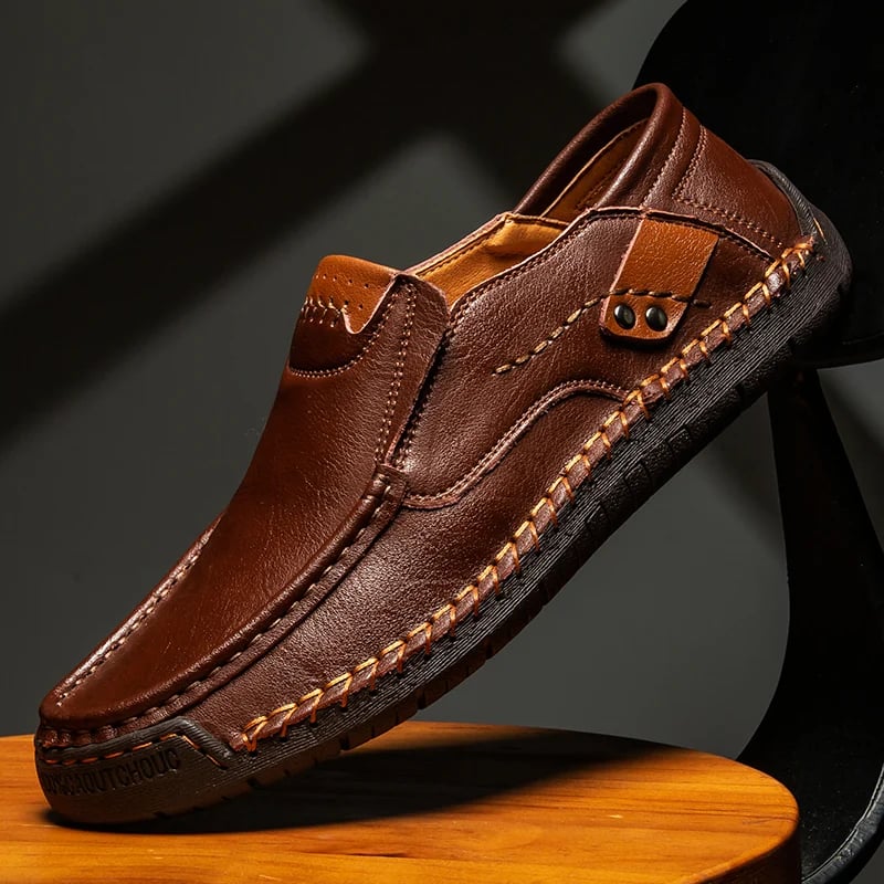 Pánské kožené Slip-On Mokasíny pohodlné procházkové boty na každý den