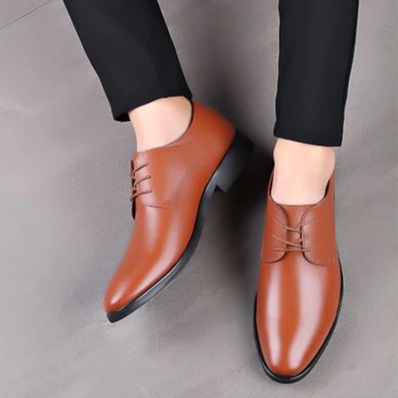 Pánské kožené společenské boty do kanceláře s špičkou jaro podzim elegantní a klasické
