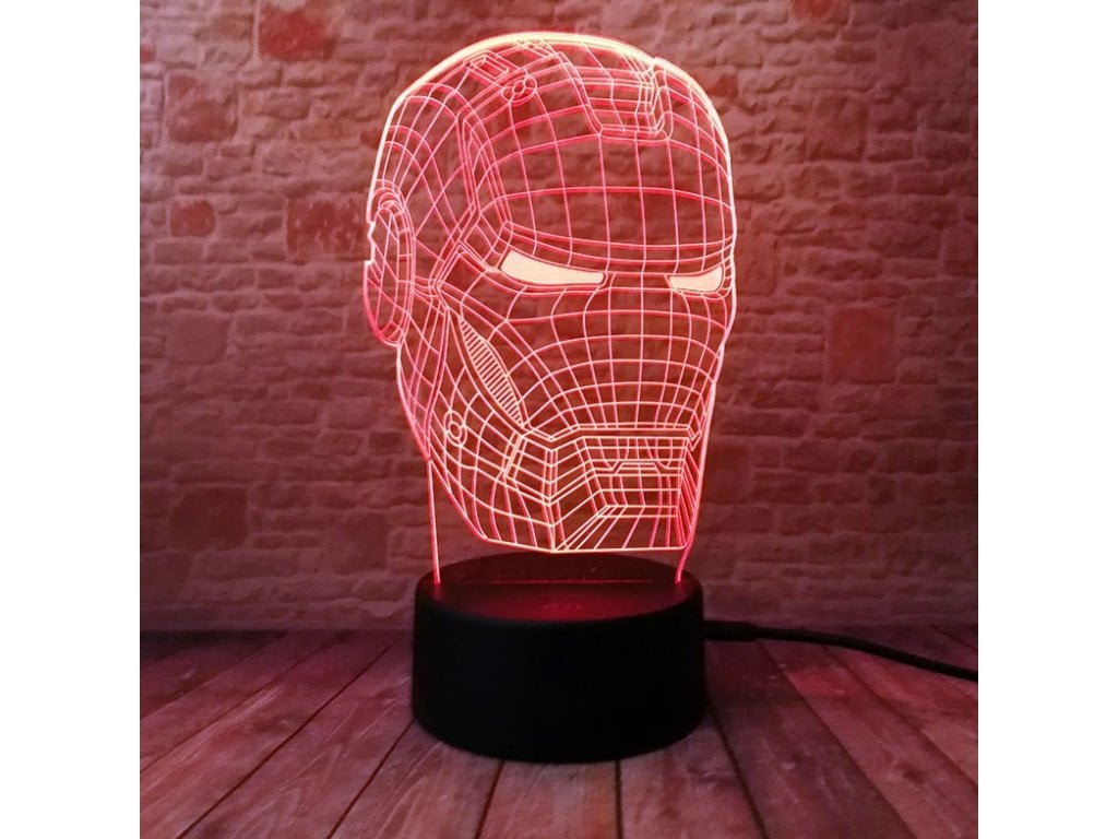 Noční LED Světlo Iron man maska