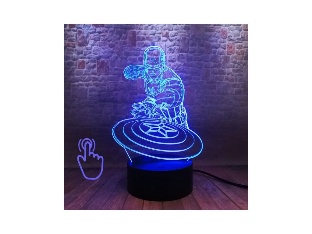 Noční LED Světlo Kapitán amerika