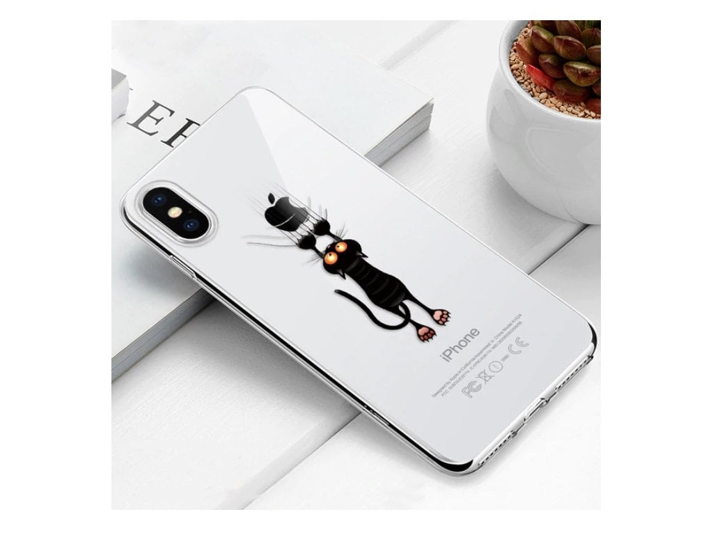 Průhledný vtipný Kryt na Iphone kočka