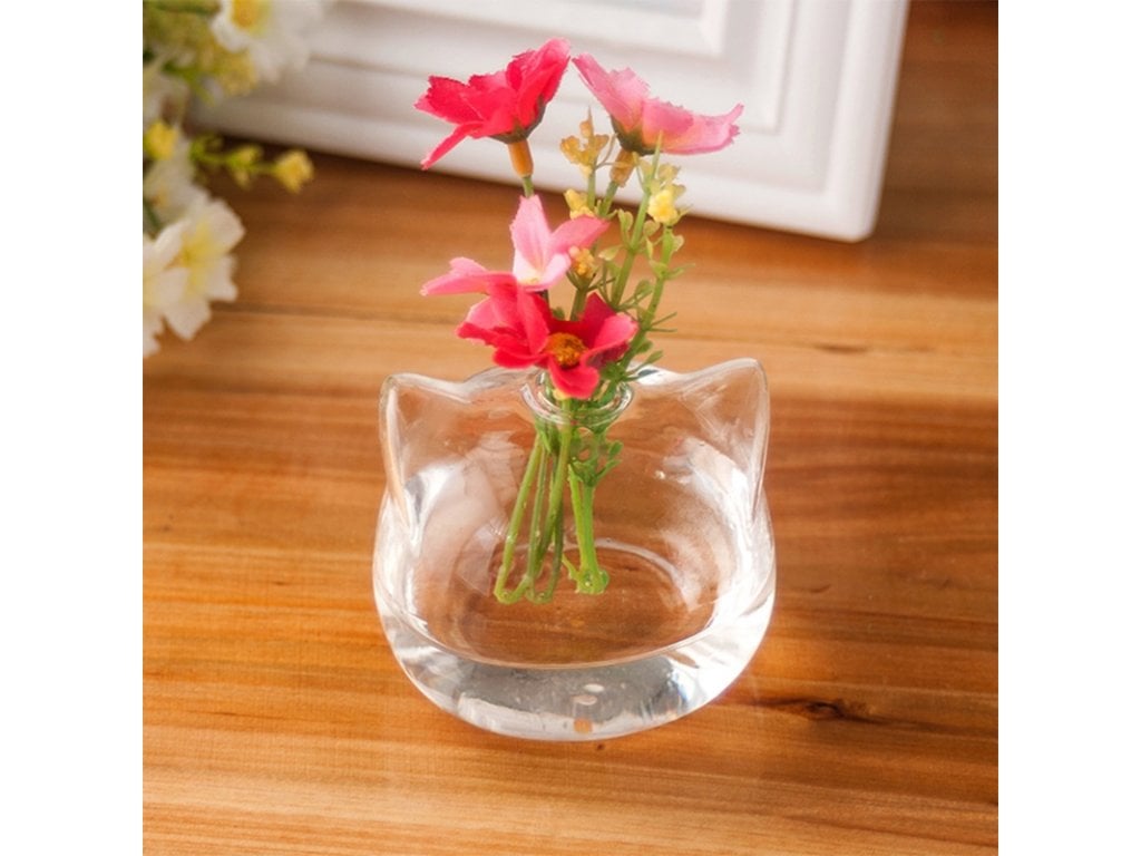 Skleněná váza ve tvaru kočky