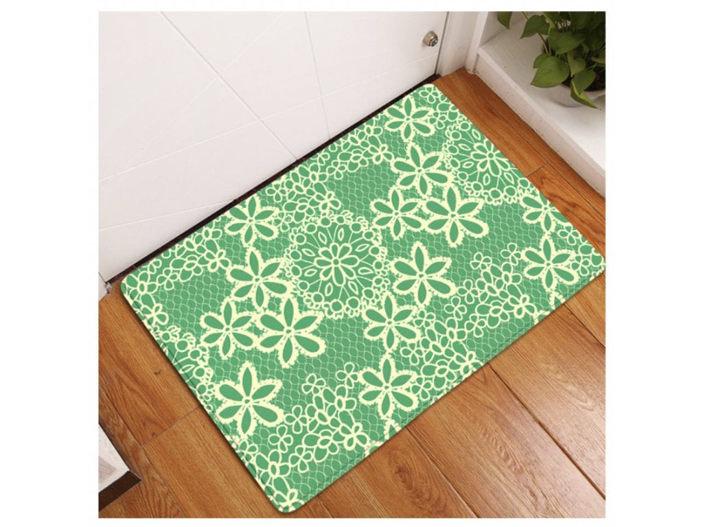 Rohožka Vstupní Vítejte Květiny zelené