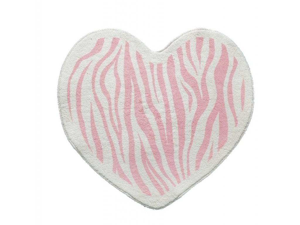 Růžový Koberec ve tvaru srdce rohožka vzor