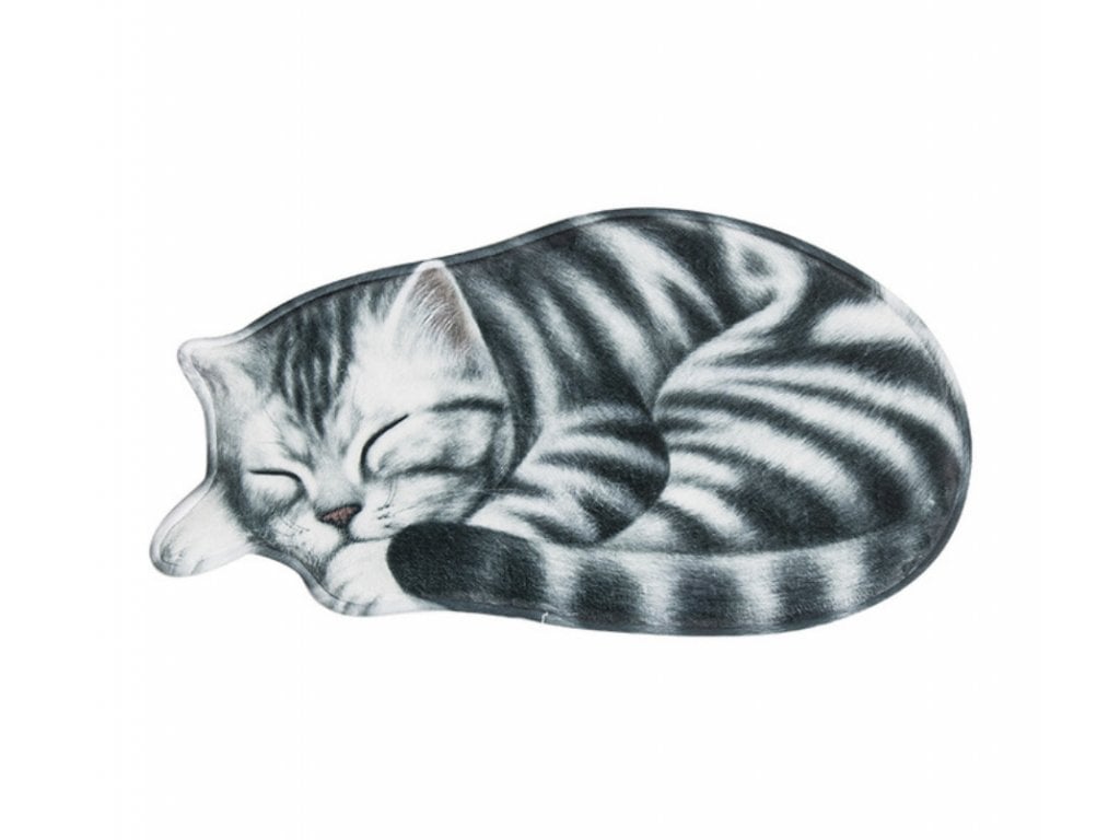 Speciálně tvarovaná podložka kočka šedá