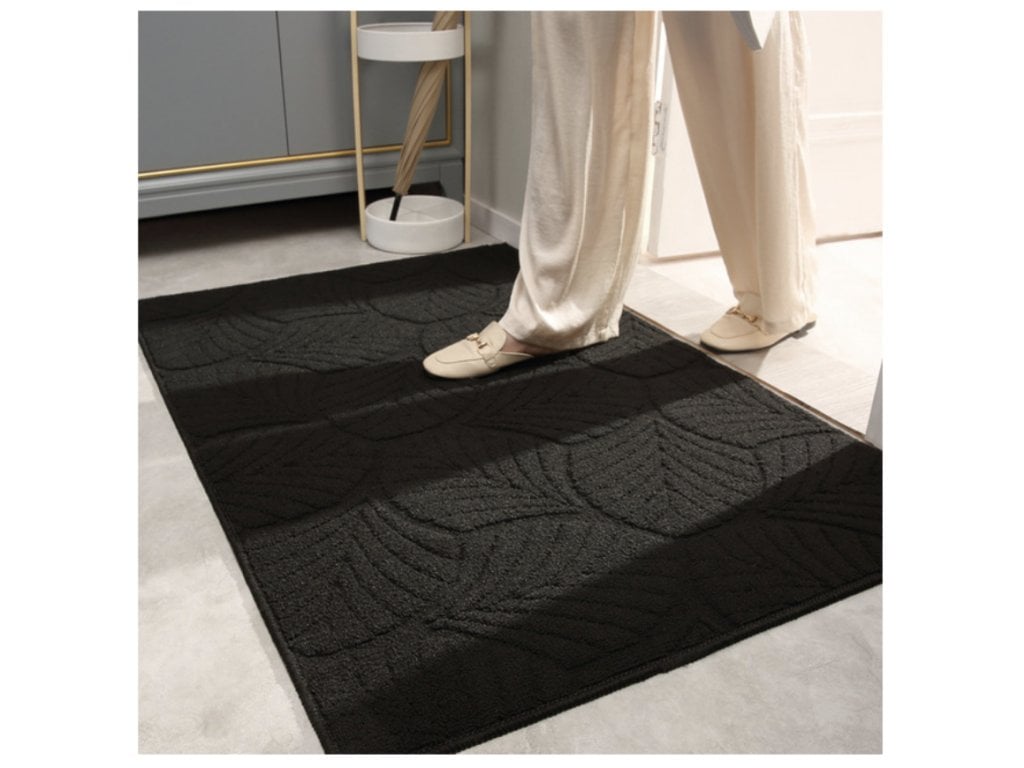 Vstupní dveře Podlahová rohož Rohožka černá listy