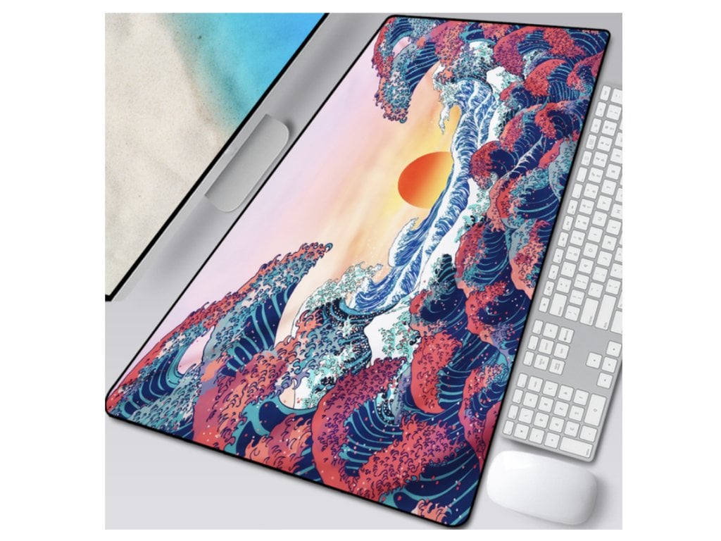 Velká podložka Počítačová herní podložka Vlny západ