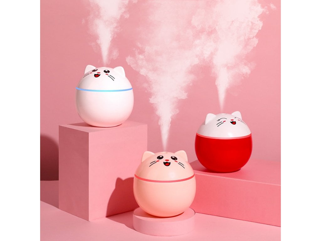 Zvlhčovač vzduchu mini kočička osvětlení 2 barvy