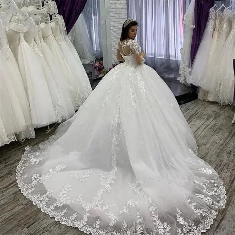Nevěstiny svatební šaty do kostela Vintage šaty Jednoduché a romantické svatební šaty Plesové šaty Župan Párty Elegantní host