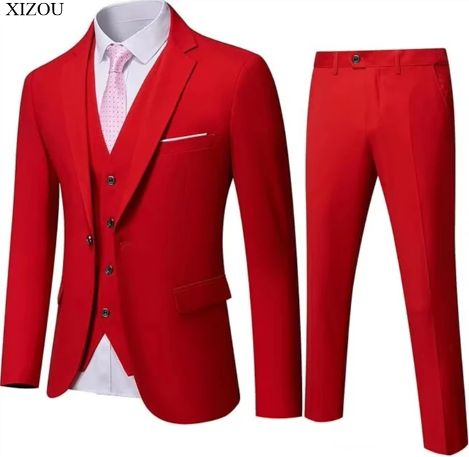 Pánská třídílná svatební souprava - elegantní formální sako, sako, vesta, kalhoty, klasický smoking