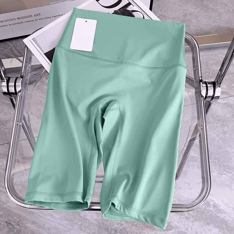 Dámské kraťasy na jógu s vysokým pasem - rychleschnoucí sportovní legíny do posilovny, fitness, cyklistiky