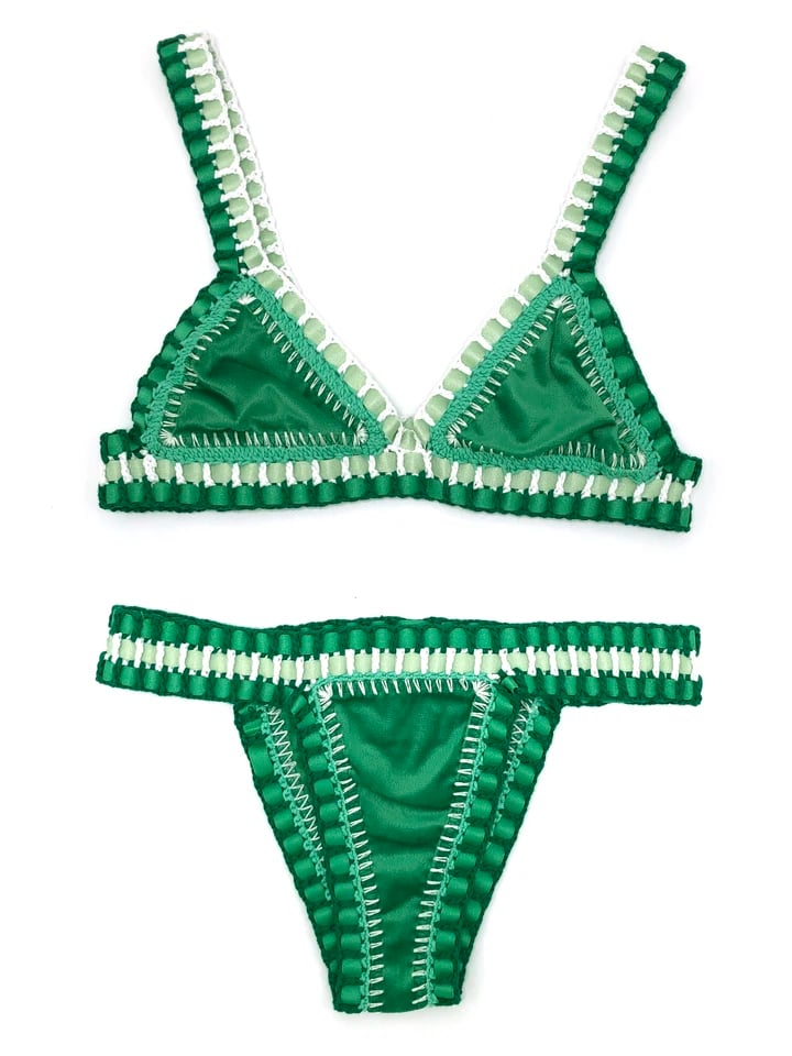 Ručně háčkované bikiny - trojúhelníkové plavky pro ženy, plážové plavky