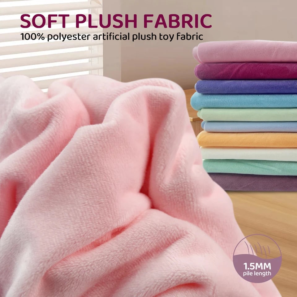 Ekologická plyšová látka s vlasem 1,5 mm, 100% polyester, šicí materiál na výrobu hraček, metráž