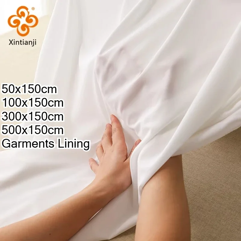Strečová podšívková látka na šaty, bundy a oděvy - neblednoucí jednobarevná bílá látka 0,5-5 metrů