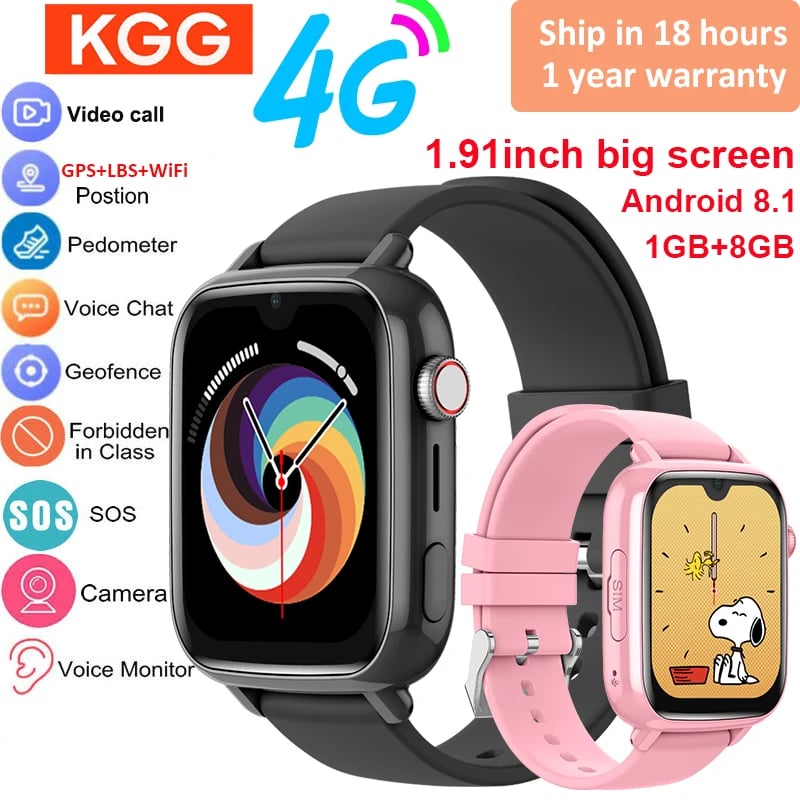 Dětské GPS chytré hodinky s kamerou, videohovorem, SOS trackerem, telefonem, WiFi, bezpečnostním monitorem pro děti