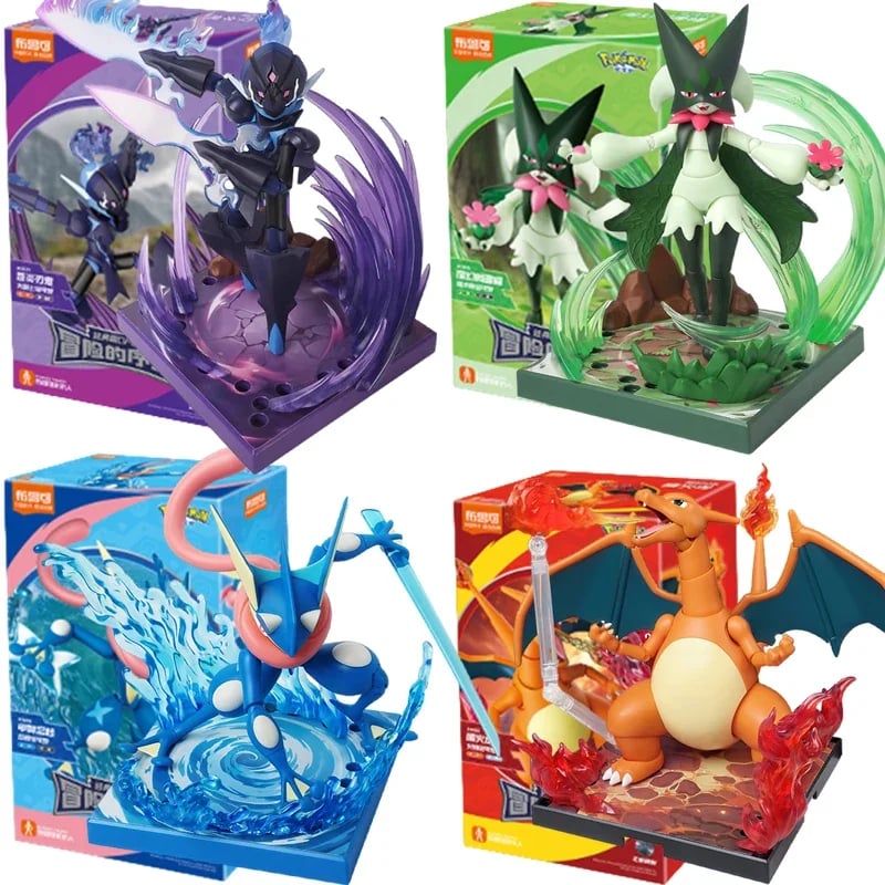 Sada stavebních kostek Pokémon - Akční figurky Ceruledge Charizard Greninja se speciálními efekty