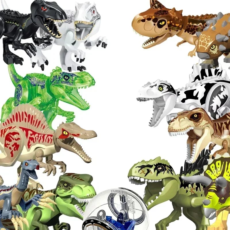 Velká sada stavebních bloků s dinosaury - vzdělávací stavebnice, dárek k narozeninám a Vánocům pro děti
