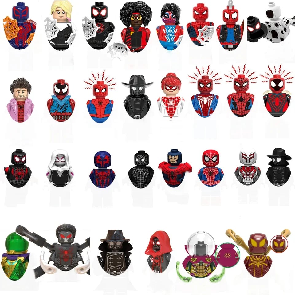 Marvel superhrdinové mini akční figurky stavební bloky sada - Spiderman Iron Man dětské párty dárkové hračky