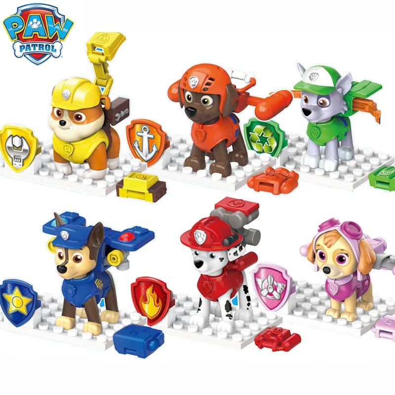 Dětské stavební bloky, akční figurky, sada - Chase Marshall Skye, postava, hračky, dárek pro děti