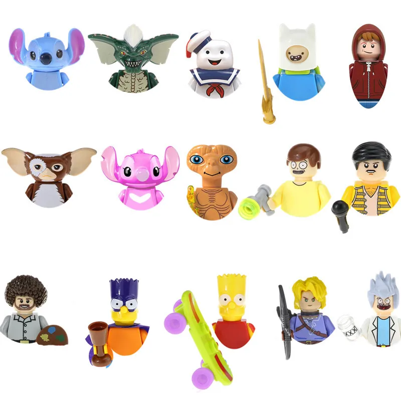 3D kreslená postavička stavební blok puzzle sada - vzdělávací montážní hračka pro děti narozeninový dárek