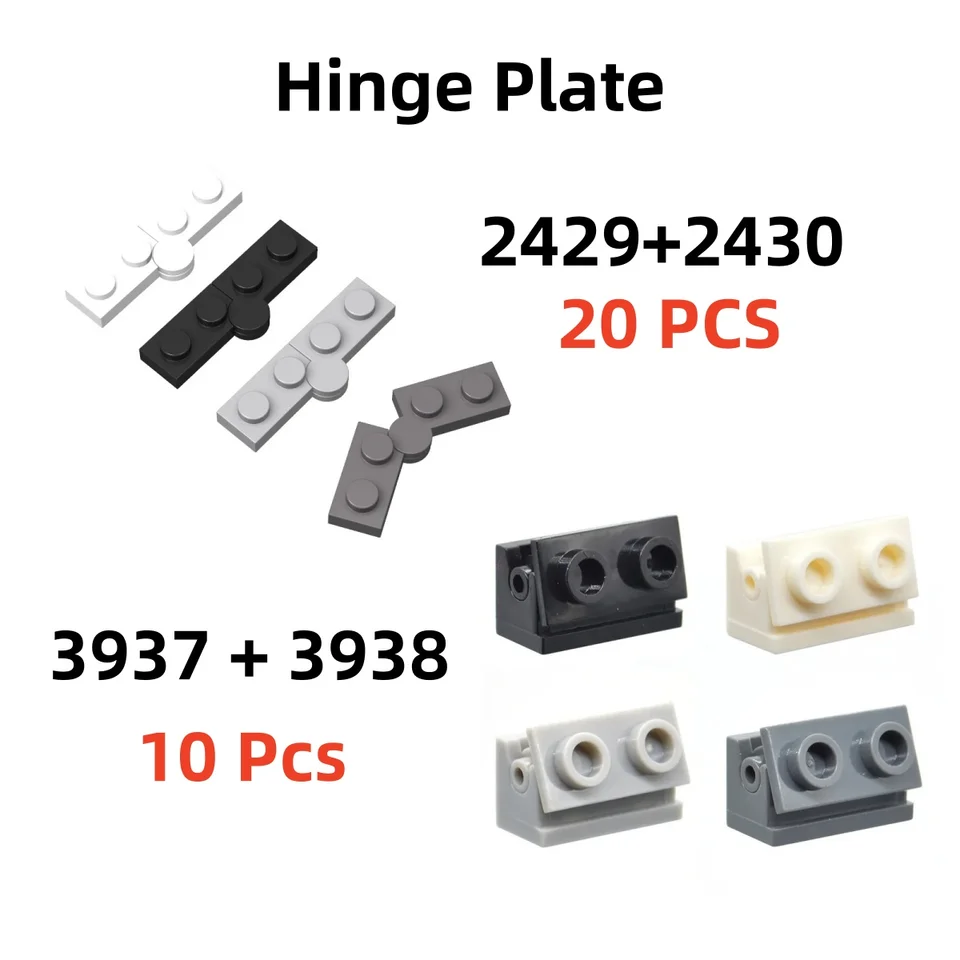 Stavební bloky, panty, desky 1x4 1x2, otočná základna, horní část, kostky kompatibilní s konstrukční sadou hraček