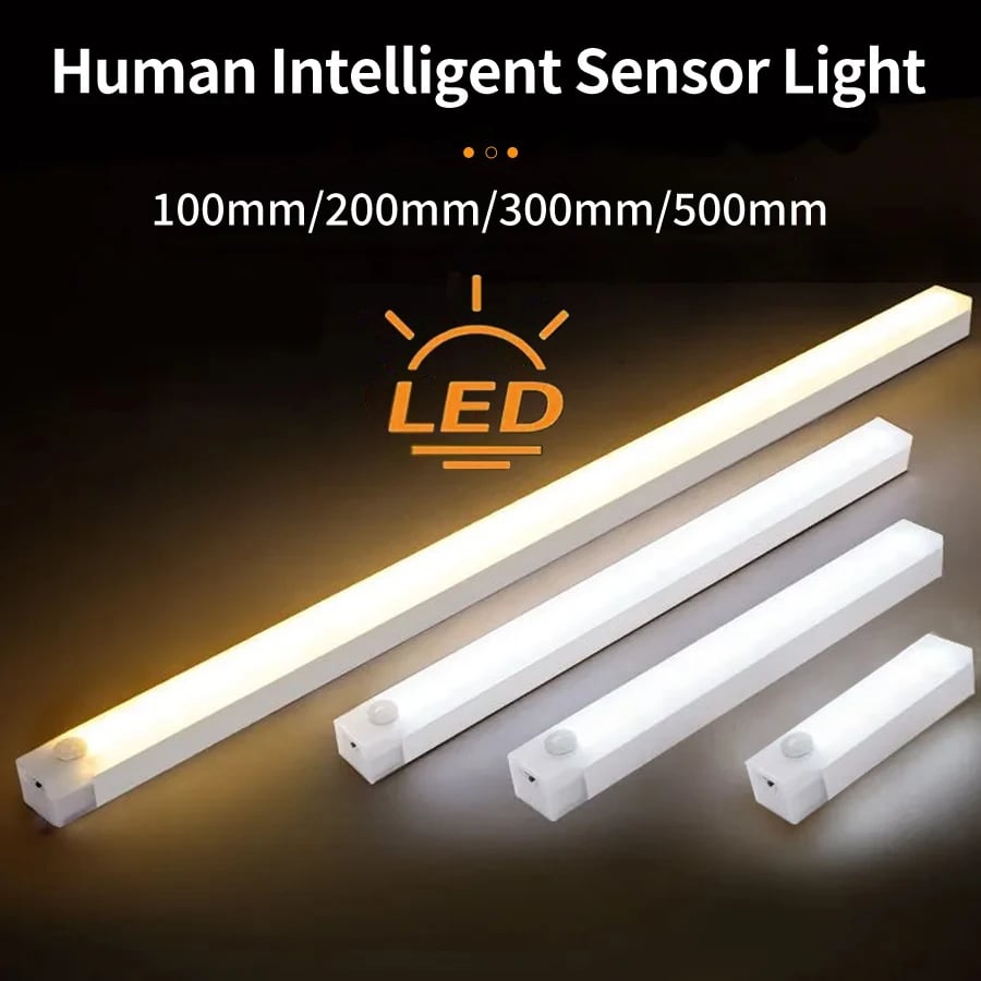 LED osvětlení skříňky s pohybovým senzorem, dobíjecí bezdrátové osvětlení pod skříňku, kuchyňské schody