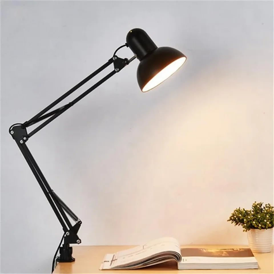 LED stolní lampa nastavitelná na čtení s klipem ochrana očí kancelářská stolní lampa E27
