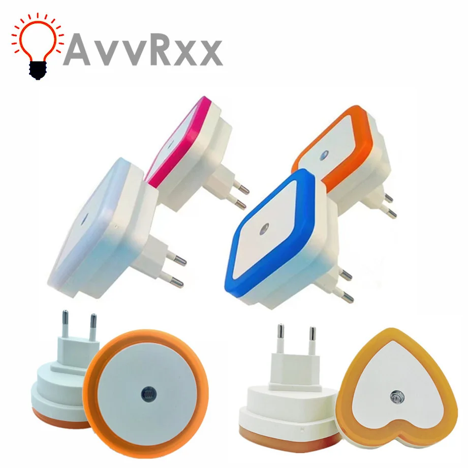 LED noční světlo, zásuvné, nástěnné svítidlo od soumraku do úsvitu, senzor, čtvercové, do ložnice, do chodby, na schody 110V/220V