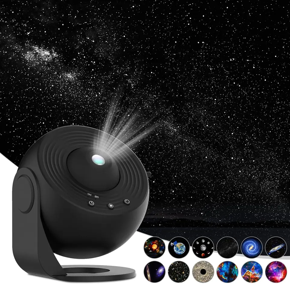 12v1 hvězdný projektor noční světlo 4K HD galaxie planetárium lampa 360° otočná dětský pokoj dárek