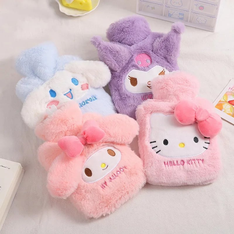 500ml plyšová láhev na vodu s motivem kawaii zvířecí postavičky, opakovaně použitelná ohřívací taška, vánoční dárek