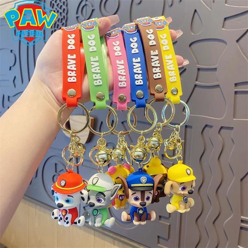 Tlapková patrola, klíčenka, akční figurky, Chase, Skye, Marshall, Rocky, PVC hračka, auto, kroužek na klíče, dárek pro děti