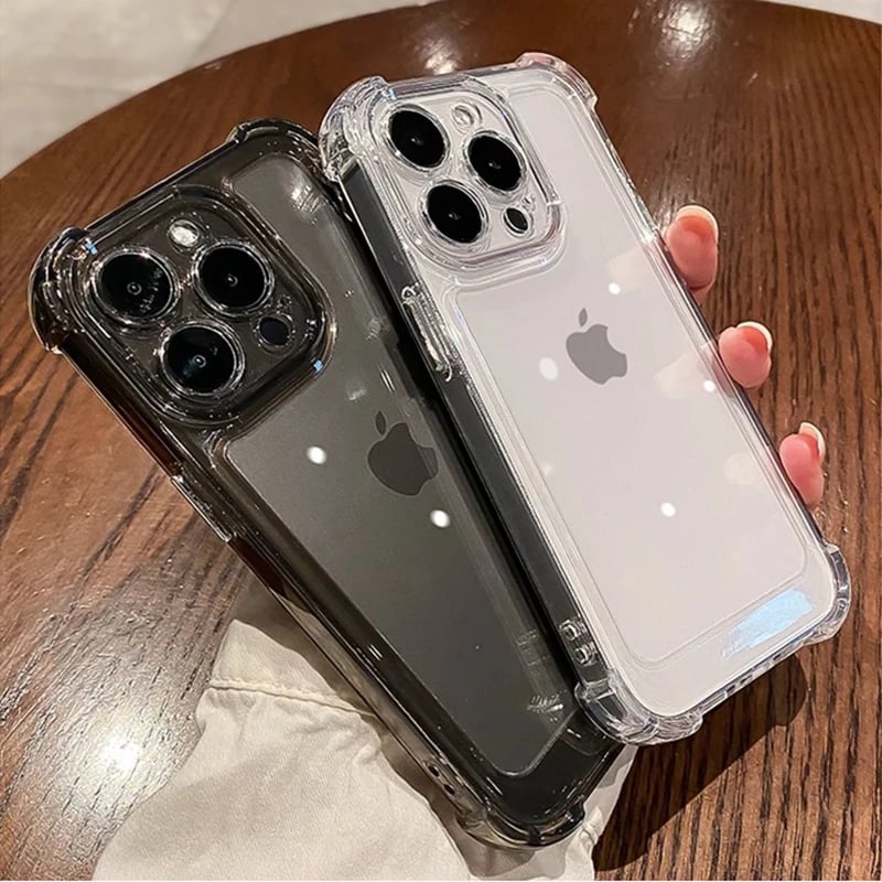 Průhledný nárazuvzdorný silikonový kryt na telefon pro iPhone 16 15 14 13 12 11 Pro Max XR XS měkký kryt