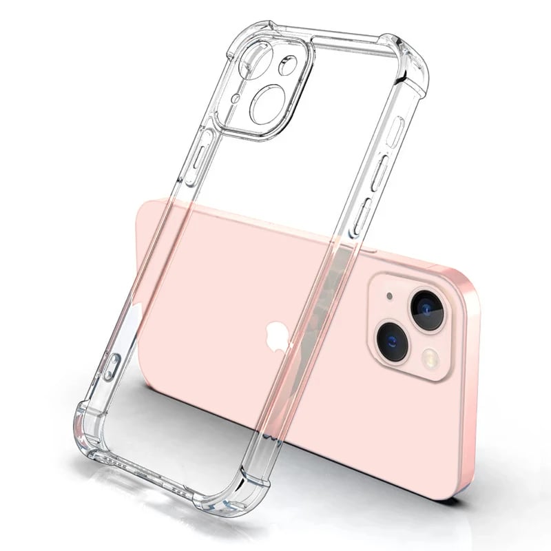 Průhledný silikonový kryt na telefon, nárazuvzdorný, transparentní měkký kryt pro iPhone 7-16 Pro Max