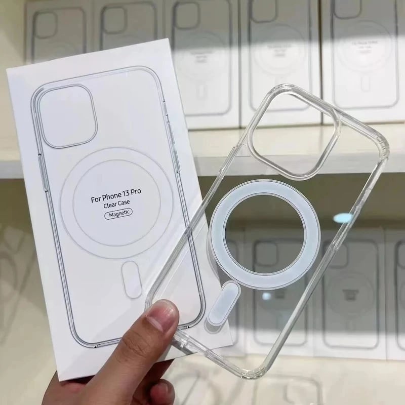 Průhledný magnetický kryt na telefon pro iPhone 16 15 14 13 12 11 Pro Max XR SE - kryt kompatibilní s MagSafe