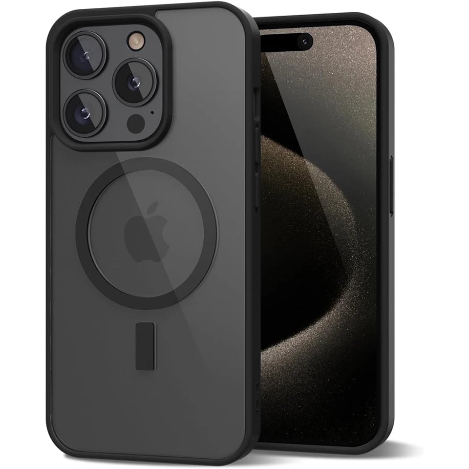 Průhledný hybridní kryt MagSafe pro iPhone 16, 15, 14, 13, 12, 11, Pro Max Plus, Mini SE, antireflexní
