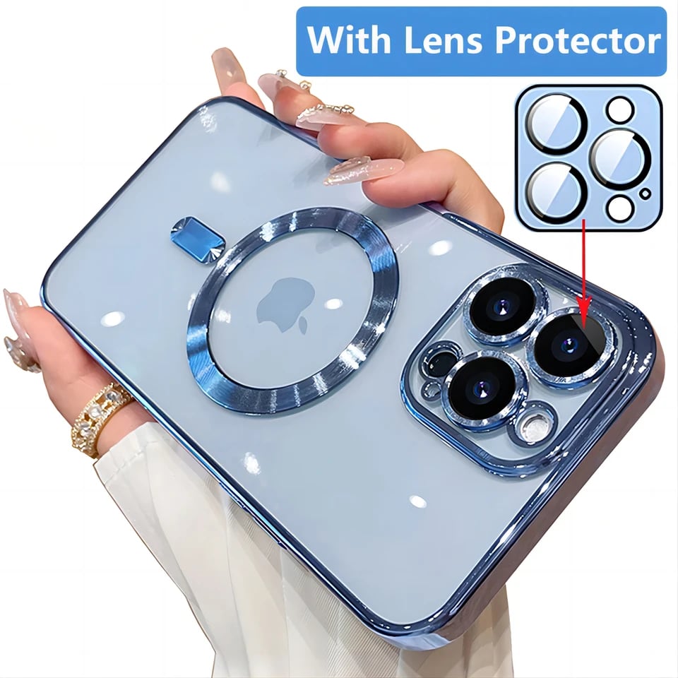 Magnetické pouzdro na telefon s ochranou objektivu fotoaparátu pro iPhone 15 14 13 12 11 Pro Max s bezdrátovým nabíjením