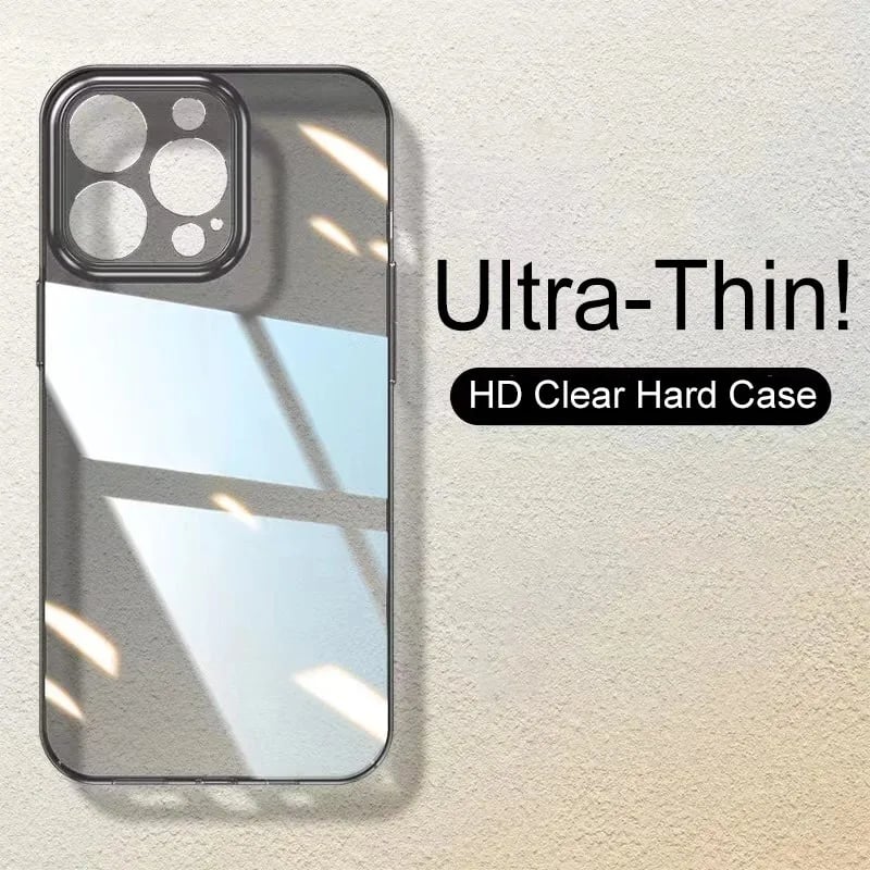 Průhledný pevný kryt Crystal Clear pro iPhone 16 15 14 13 12 11 Pro Max XS XR Ochranný kryt pro fotoaparát