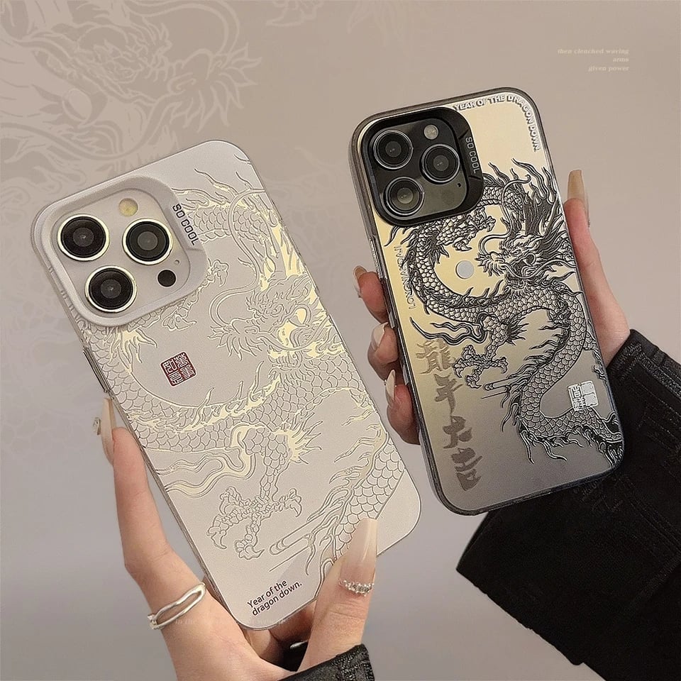 Akrylový kryt na telefon Dragon Totem, nárazuvzdorný, pro iPhone 7-16 Pro Max