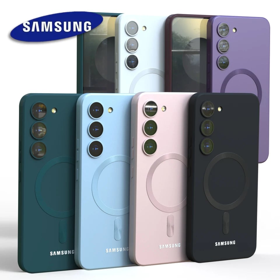Magnetický silikonový kryt na telefon kompatibilní s Galaxy S25 S24 S23 S22 S21 A56 A55 A54 A35