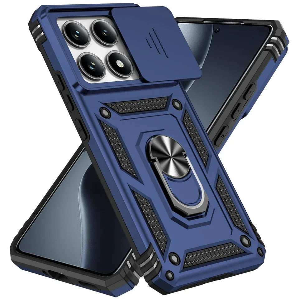 Magnetické pouzdro na telefon do auta s krytem objektivu fotoaparátu a stojánkem pro Xiaomi 14T Pro vojenské třídy