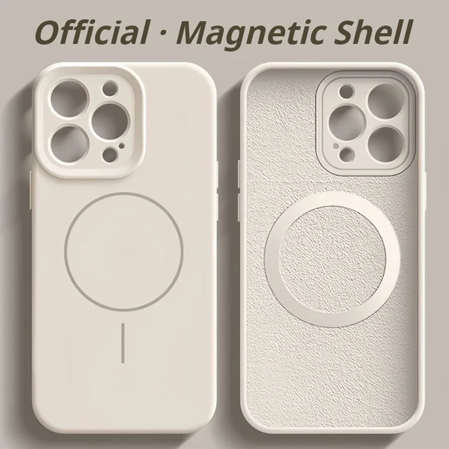 Silikonový kryt na telefon s tekutým povrchem v barvě bonbónů, kompatibilní s MagSafe, pro iPhone 16, 15, 14, 13 a 12 Pro Max.