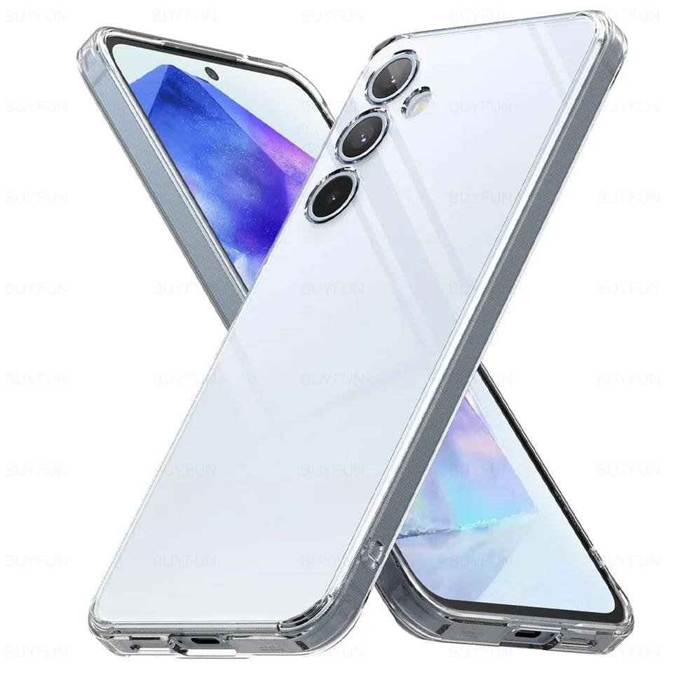 Průhledný silikonový kryt na telefon, nárazuvzdorný kryt pro Galaxy A55 A56 A35 A26 A25 A17 A16 A15 A06