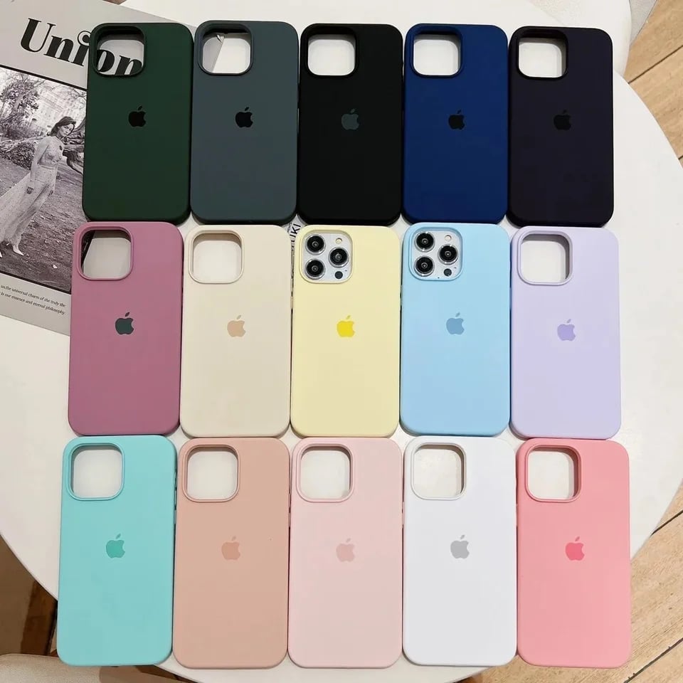Silikonový kryt na telefon pro iPhone 16 15 14 13 12 Pro Max Plus s plnou ochranou a logem