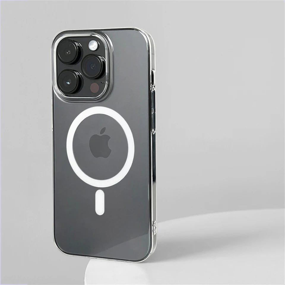 Průhledný magnetický kryt na telefon z tvrdého PC s bezdrátovým nabíjením pro iPhone 16 15 14 13 12
